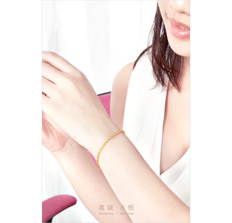 周大福charming-gold精美黄金足金手链