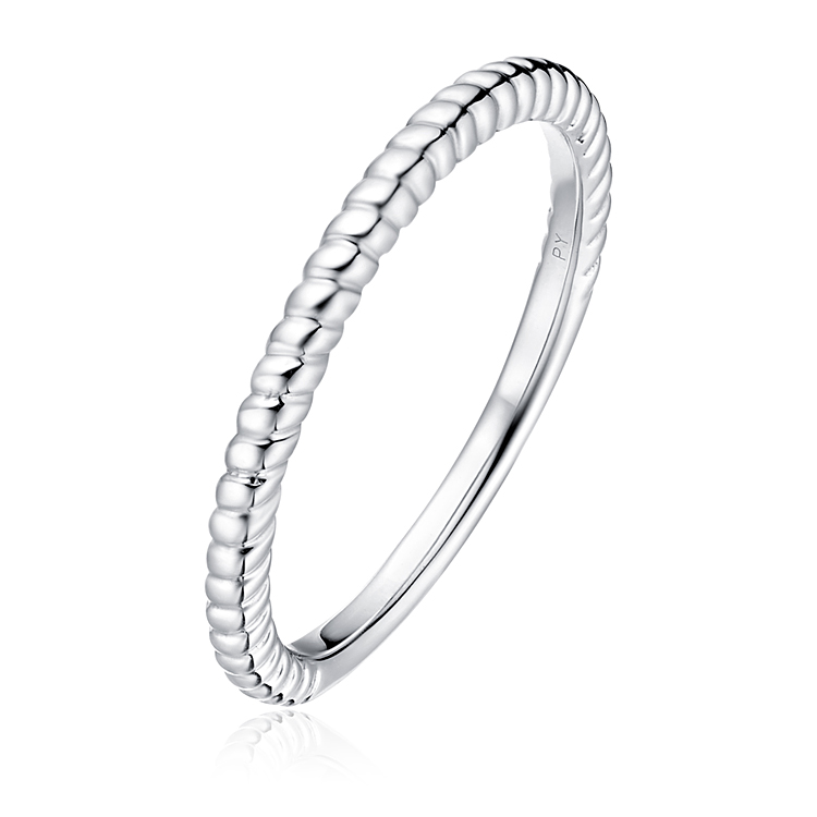 周大福潮流螺旋丝纹10k金戒指 周大福官方商城