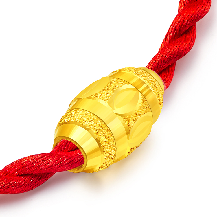 周大福时尚足金黄金路路通吊坠转运珠