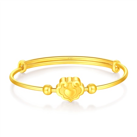 周大福儿童首饰吉祥如意足金黄金手镯(另有升级版eof113)