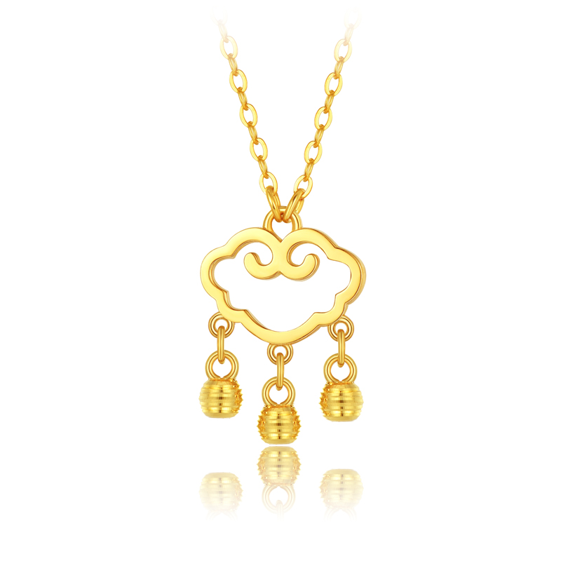 周大福吉祥祥云黄金足金项链