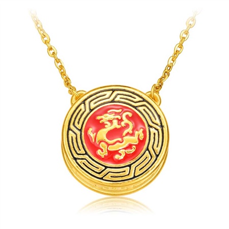 周大福jewelria故宫百宝阁系列东方守护神兽黄金吊坠