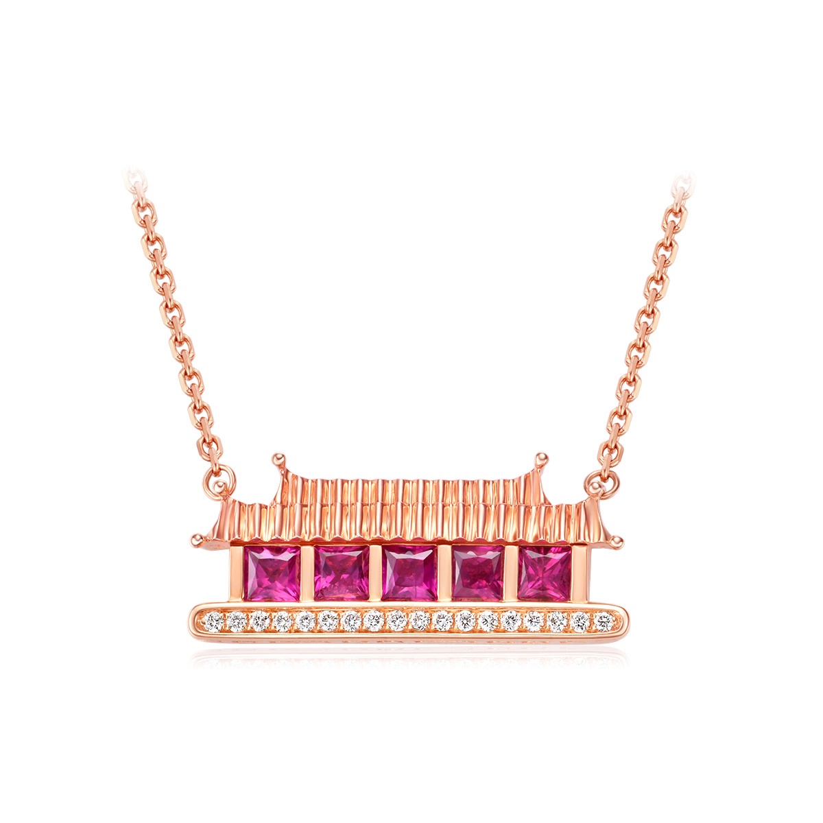 周大福jewelria故宫文化珠宝系列宫殿高贵典雅18k金镶钻宝石