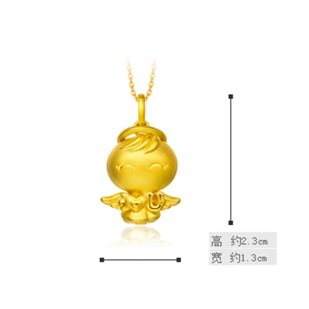 周大福福星宝宝健康宝宝黄金足金吊坠