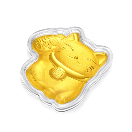 甄选【新品】周大福招财猫红包利是封足金黄金金币/金章