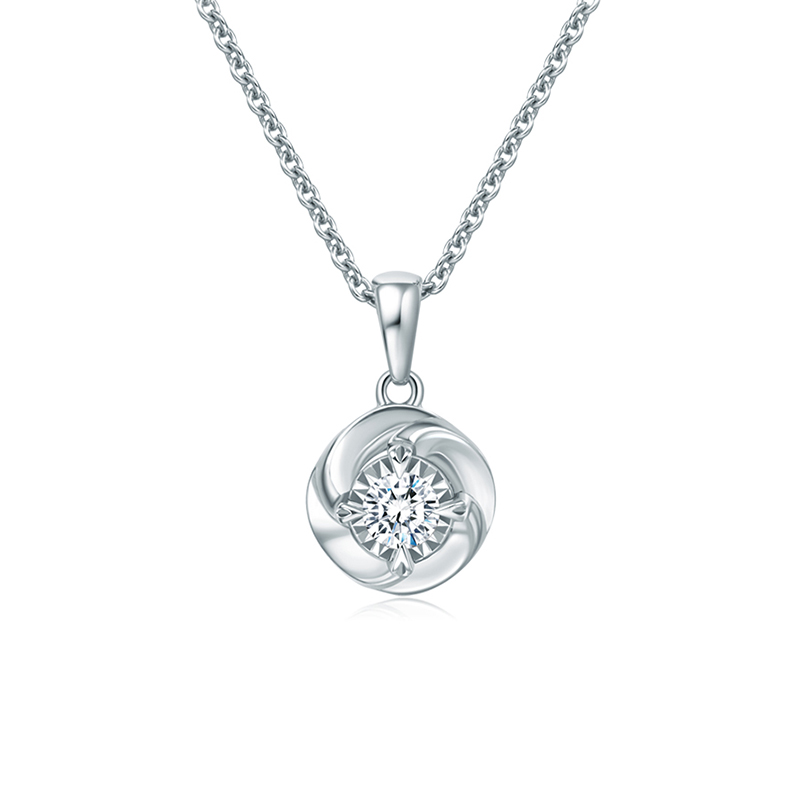 周大福似锦系列一见倾心18k金钻石项链