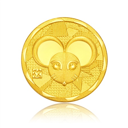 周大福x林文杰鼠年金鼠献瑞足金金币金章约5g
