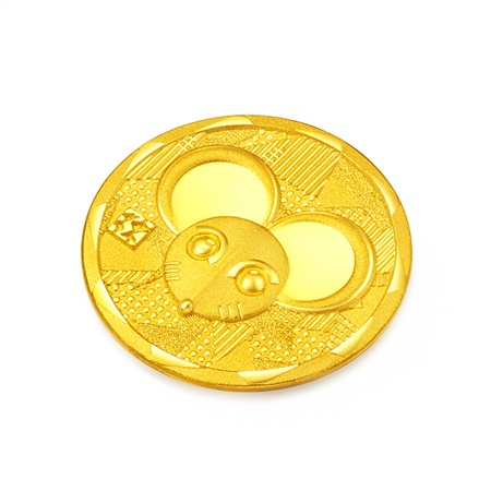 周大福x林文杰鼠年金鼠献瑞足金金币金章约5g