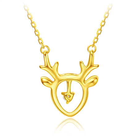 周大福 17916系列 鹿角22k金项链