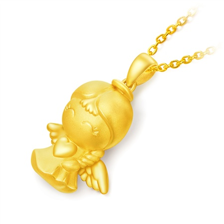 周大福 福星宝宝 智慧天使足金黄金吊坠