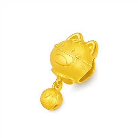 周大福招财猫转运珠足金挂坠
